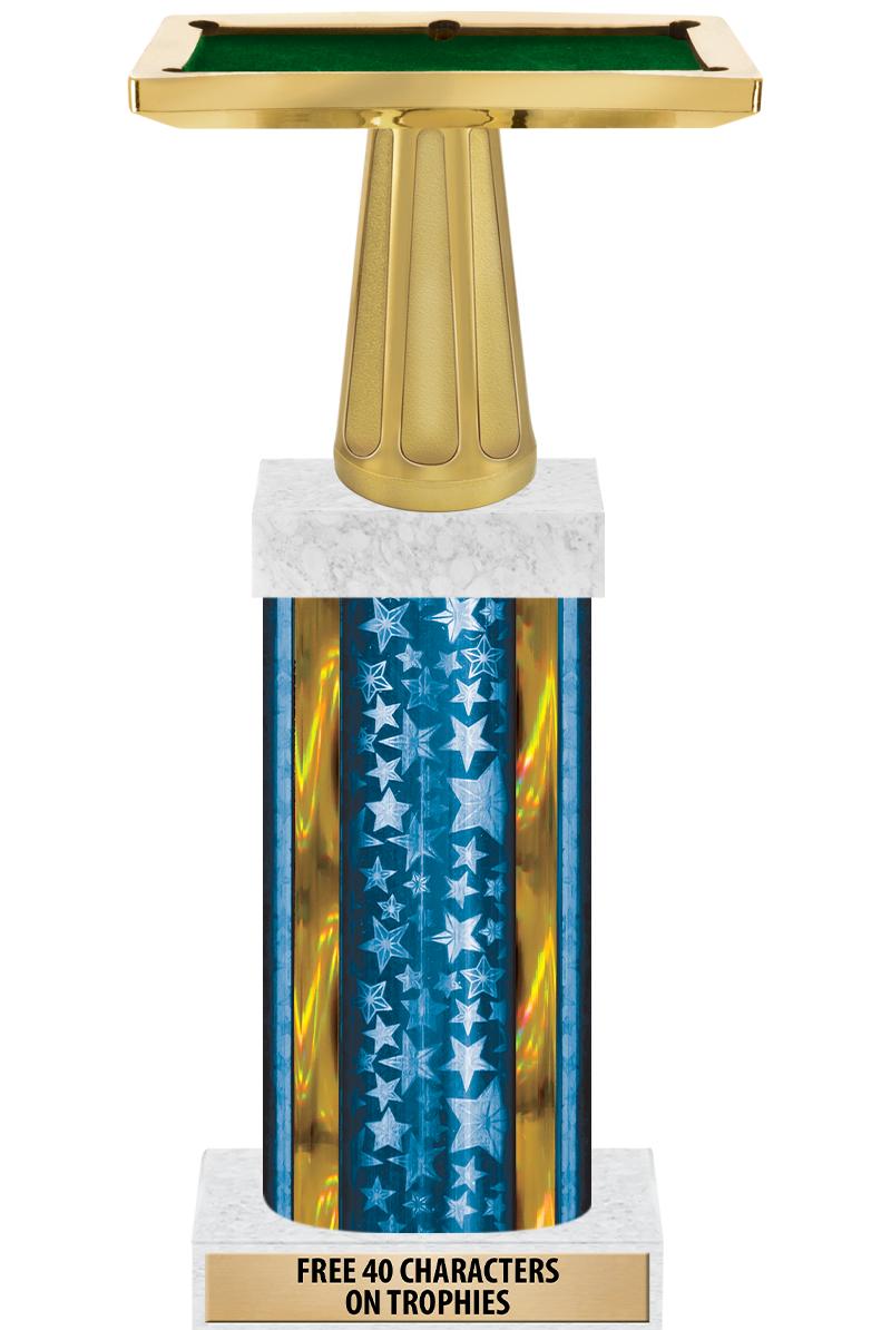 14"BLUE/GD-STARS-GD FIG/SQUARE