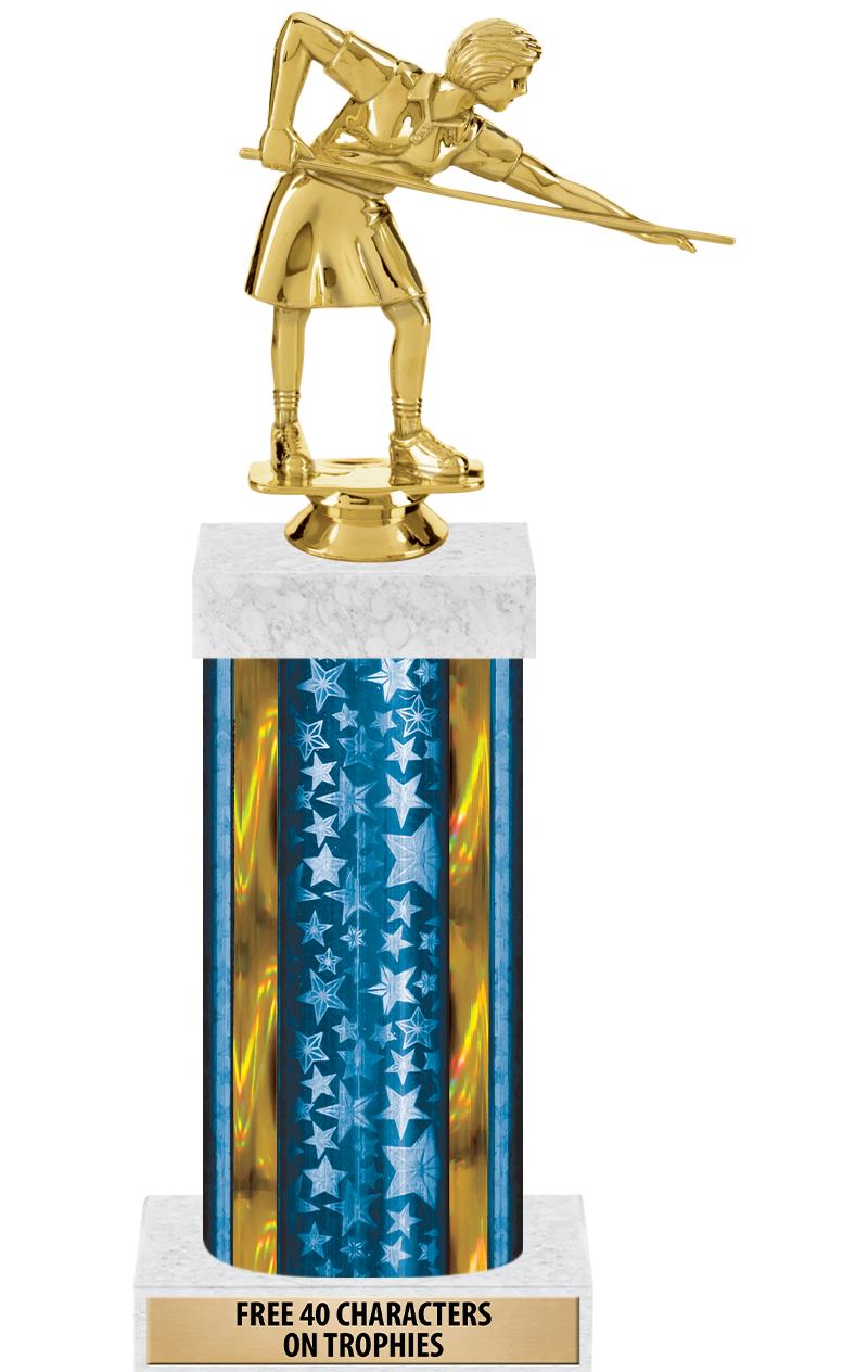 14"BLUE/GD-STARS-GD FIG/SQUARE