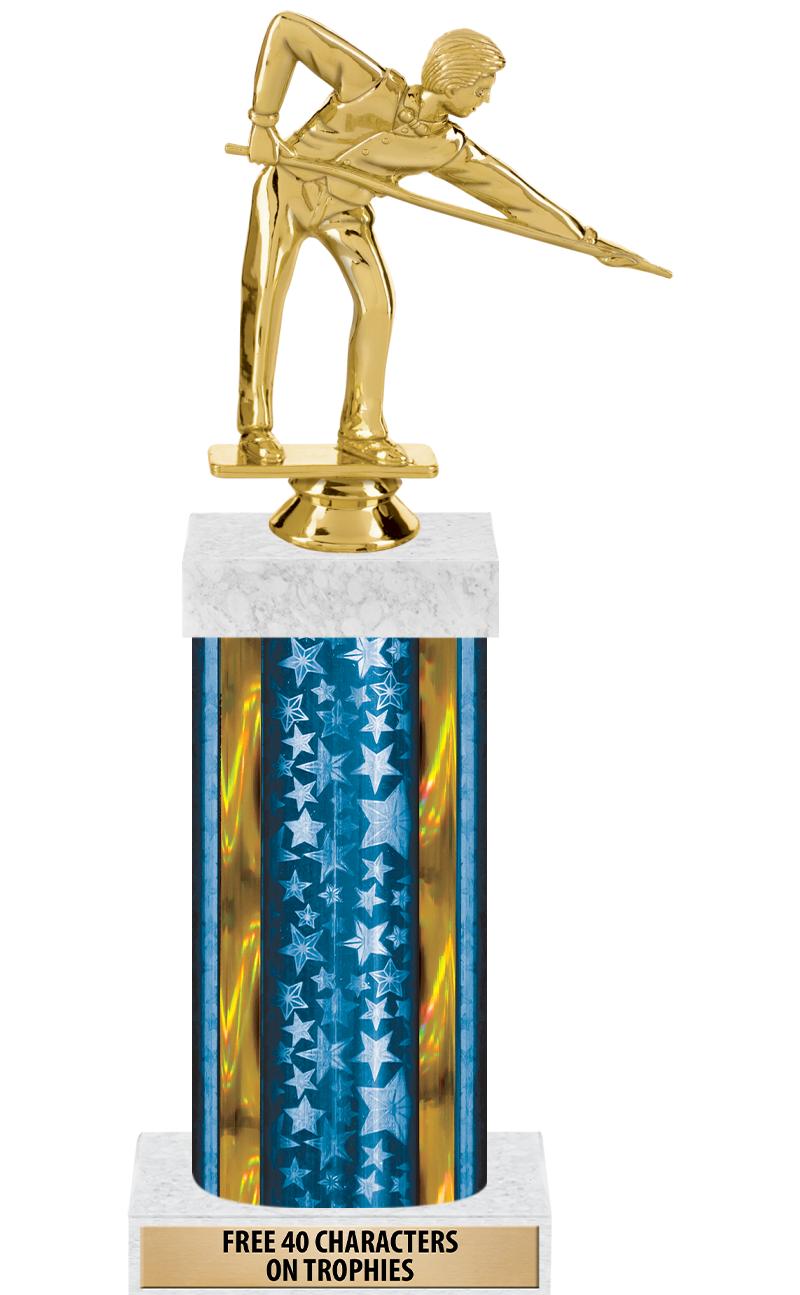 14"BLUE/GD-STARS-GD FIG/SQUARE