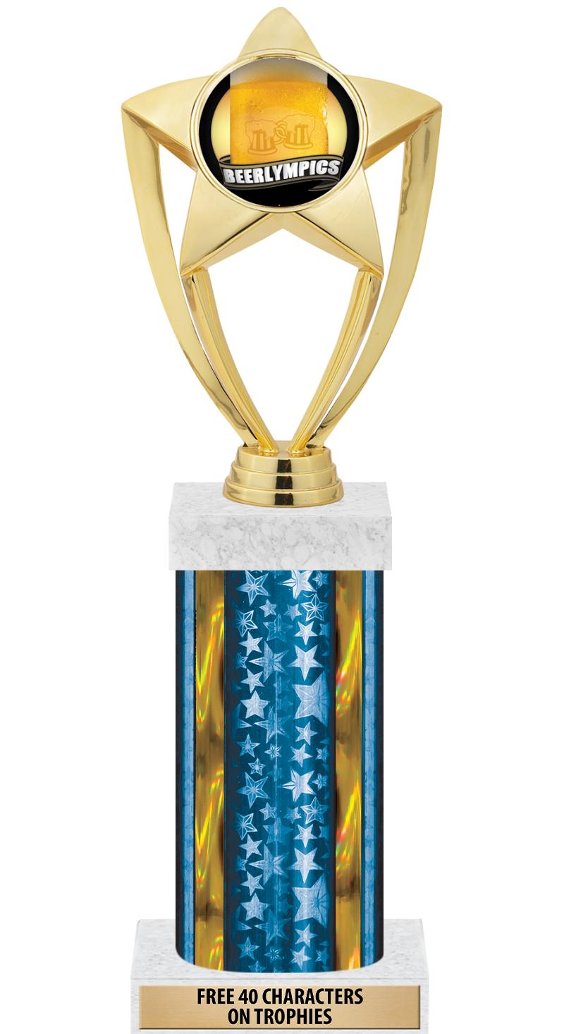 14"BLUE/GD-STARS-GD FIG/SQUARE