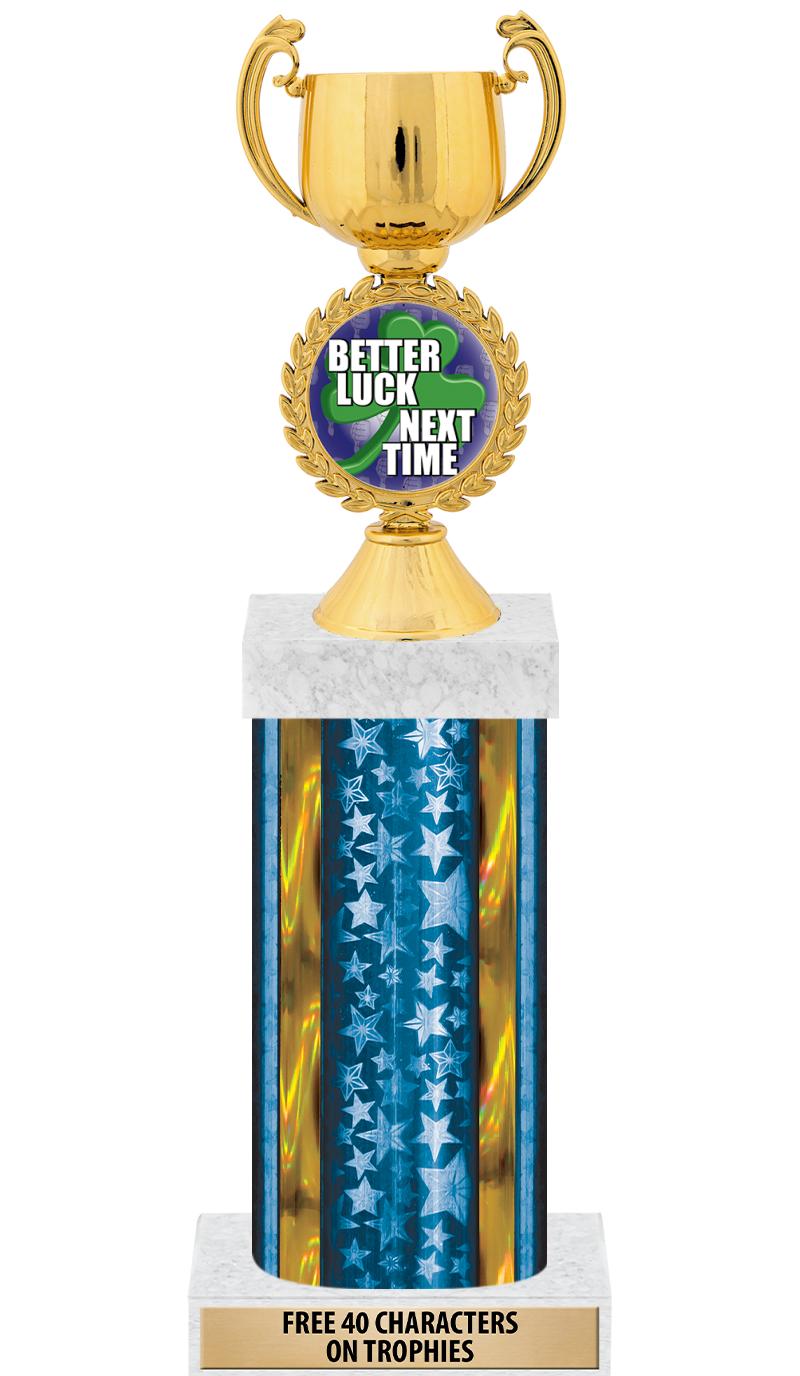 14"BLUE/GD-STARS-GD FIG/SQUARE