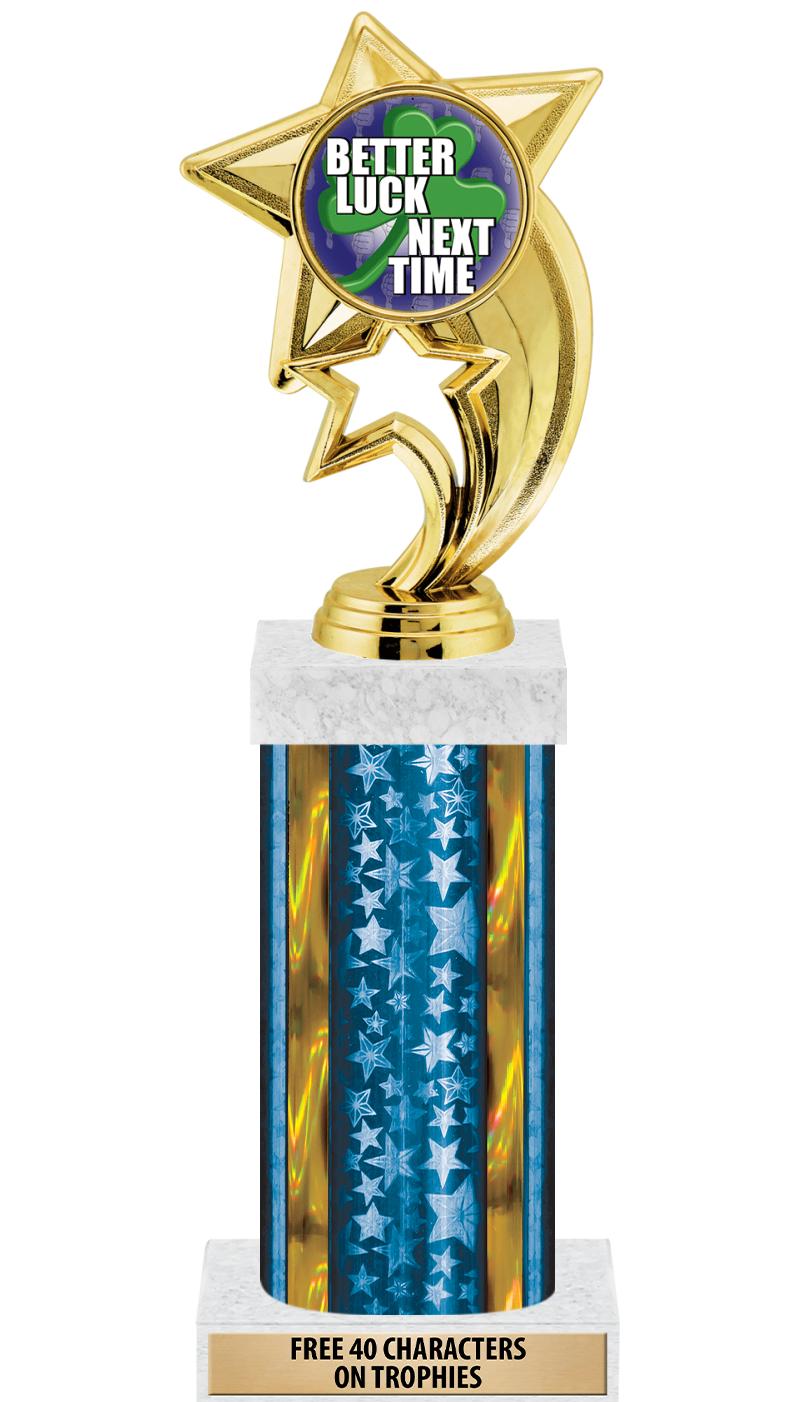 14"BLUE/GD-STARS-GD FIG/SQUARE