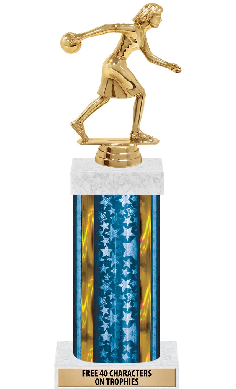 14"BLUE/GD-STARS-GD FIG/SQUARE