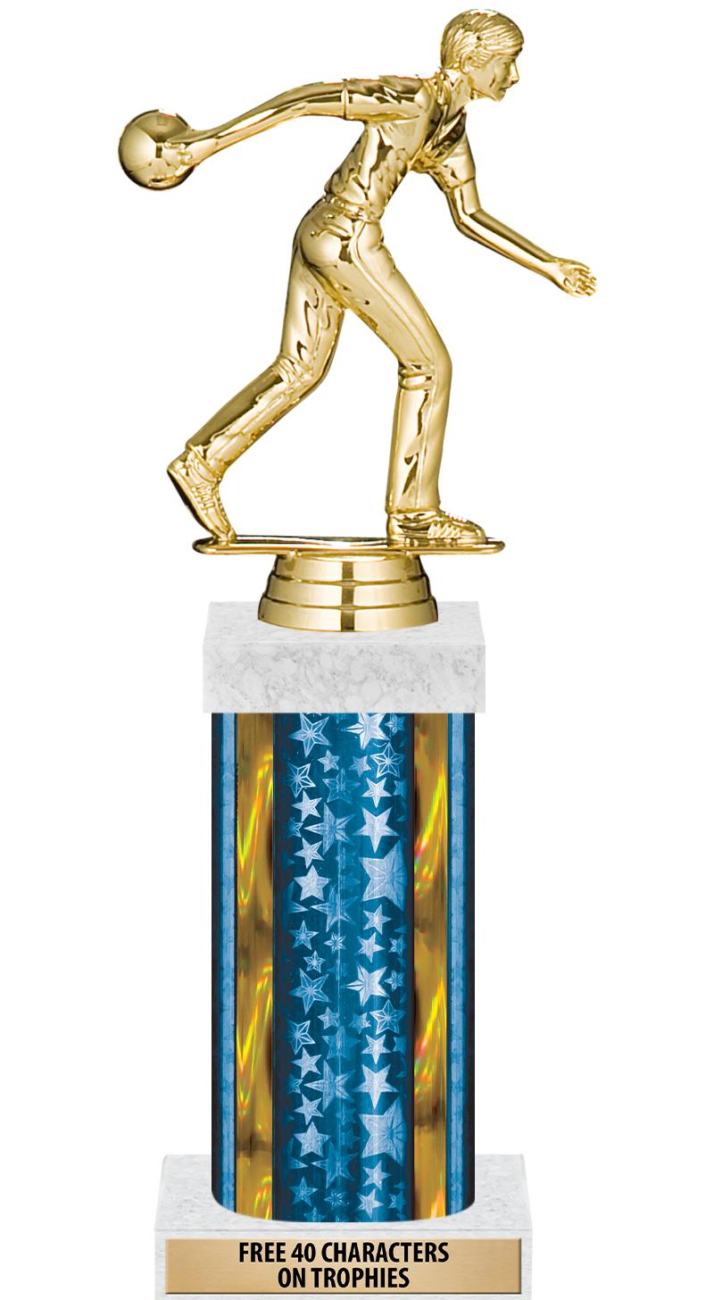 14"BLUE/GD-STARS-GD FIG/SQUARE