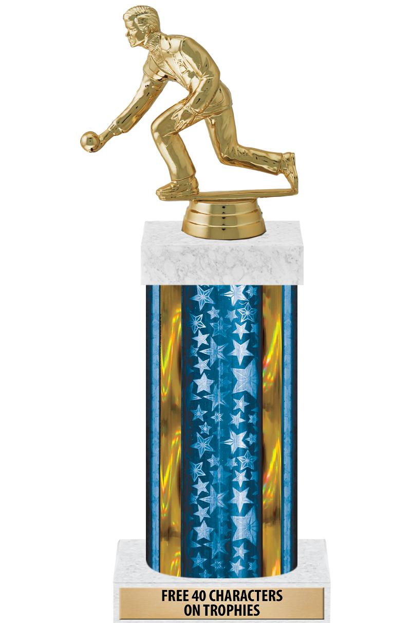 14"BLUE/GD-STARS-GD FIG/SQUARE