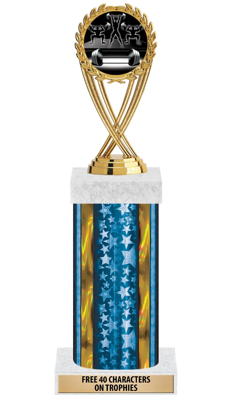 14"BLUE/GD-STARS-GD FIG/SQUARE