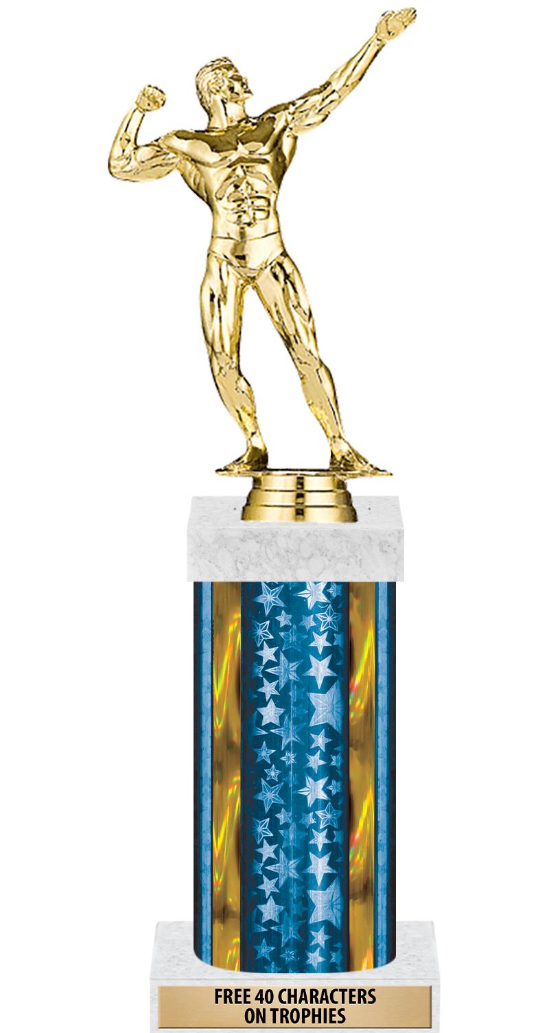 14"BLUE/GD-STARS-GD FIG/SQUARE