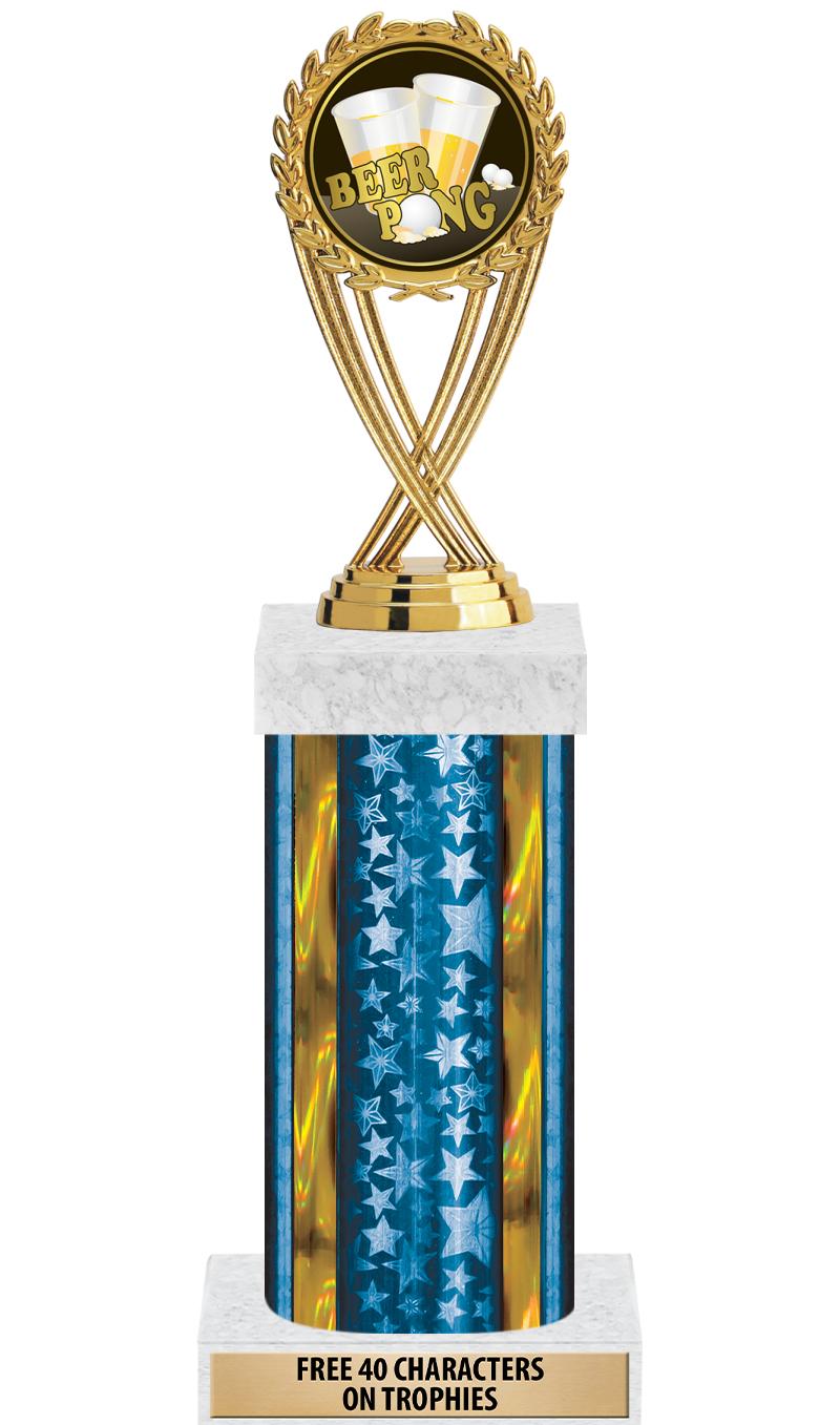 14"BLUE/GD-STARS-GD FIG/SQUARE