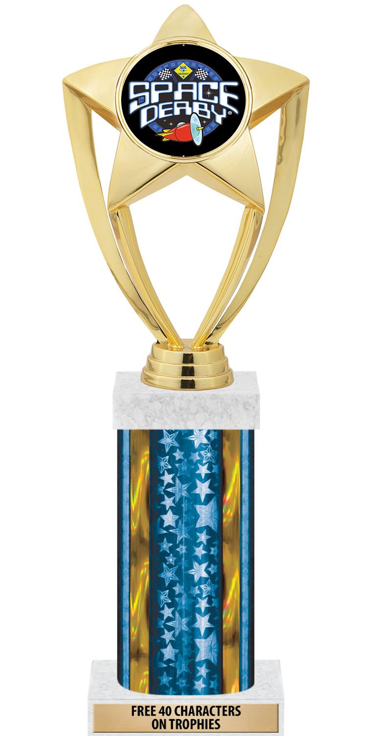 14"BLUE/GD-STARS-GD FIG/SQUARE