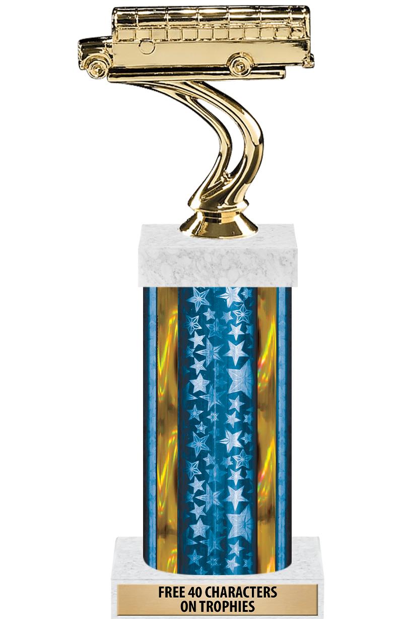 14"BLUE/GD-STARS-GD FIG/SQUARE