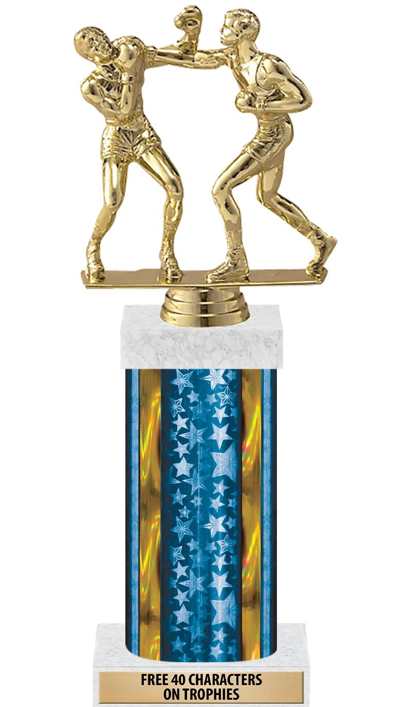 14"BLUE/GD-STARS-GD FIG/SQUARE