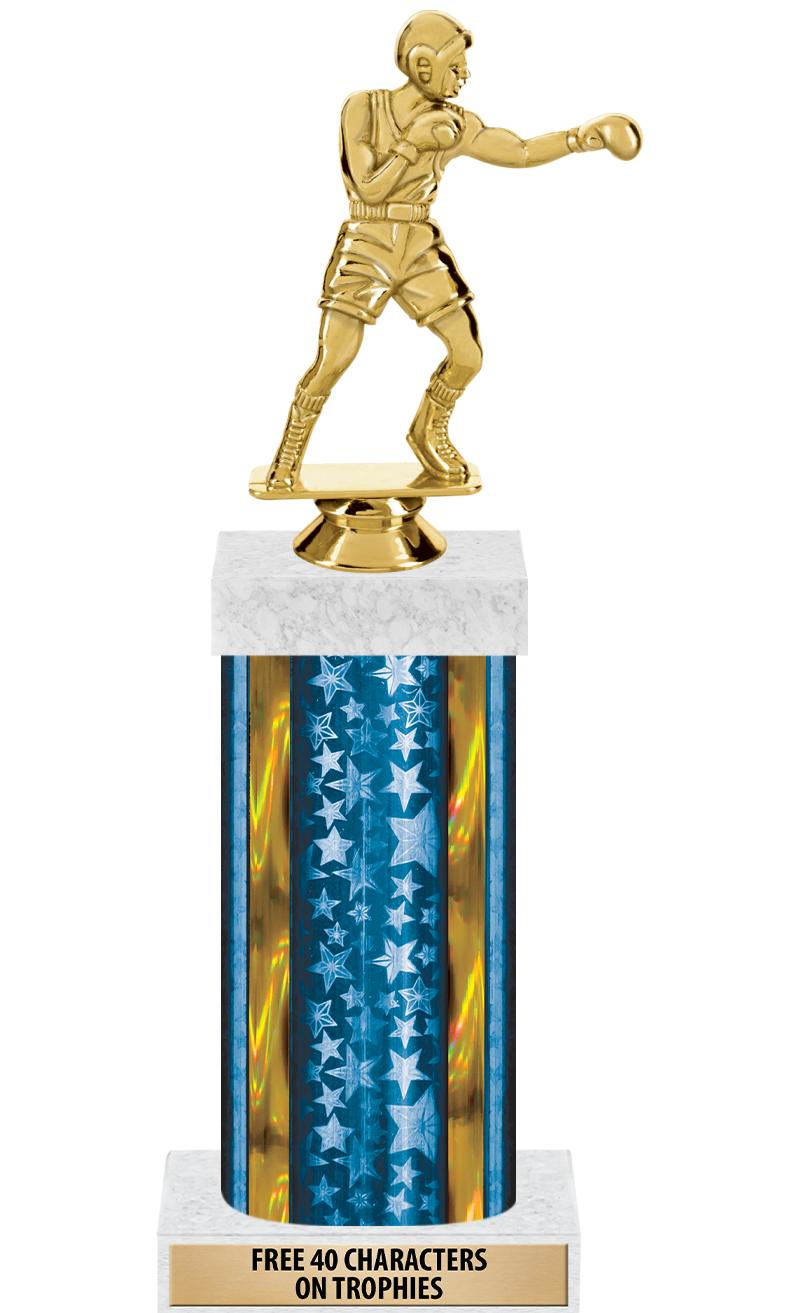 14"BLUE/GD-STARS-GD FIG/SQUARE