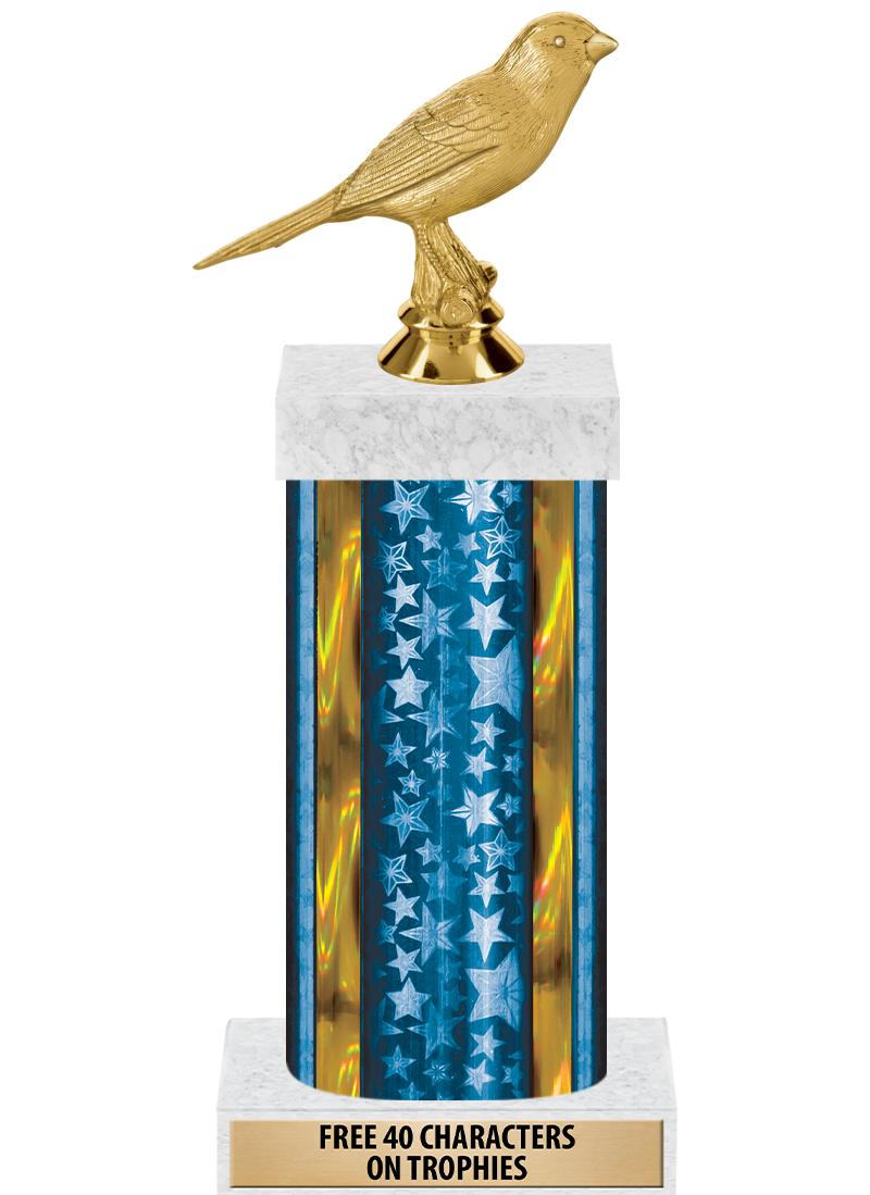 14"BLUE/GD-STARS-GD FIG/SQUARE