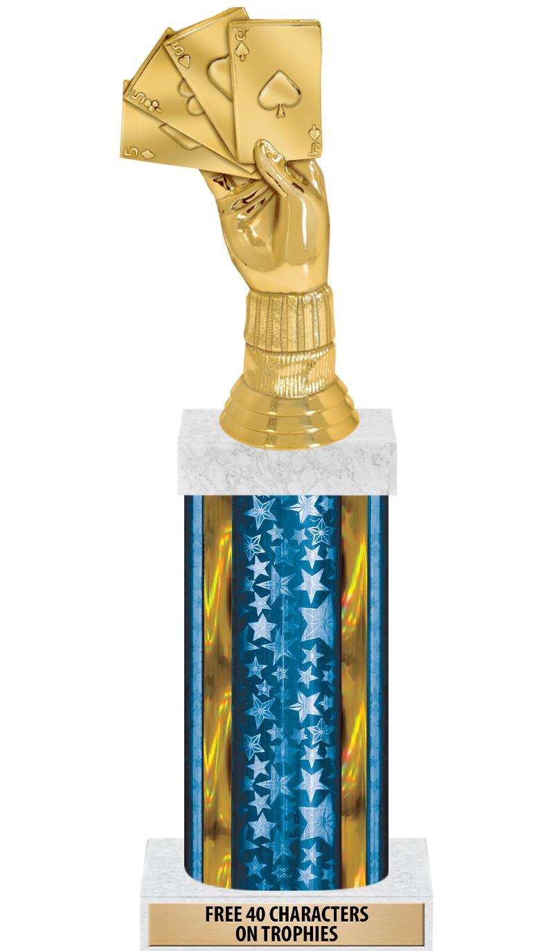 14"BLUE/GD-STARS-GD FIG/SQUARE