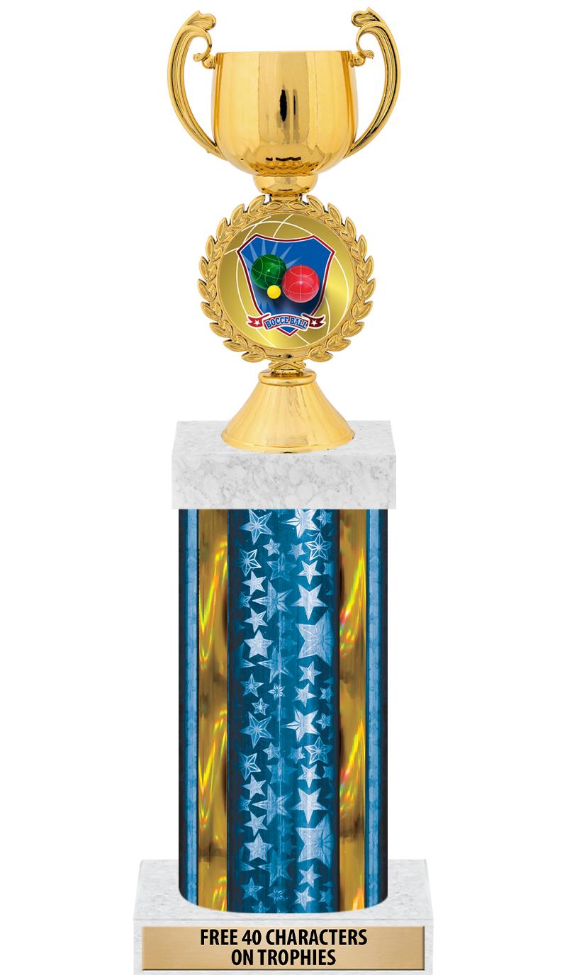 14"BLUE/GD-STARS-GD FIG/SQUARE