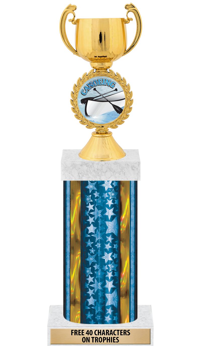 14"BLUE/GD-STARS-GD FIG/SQUARE