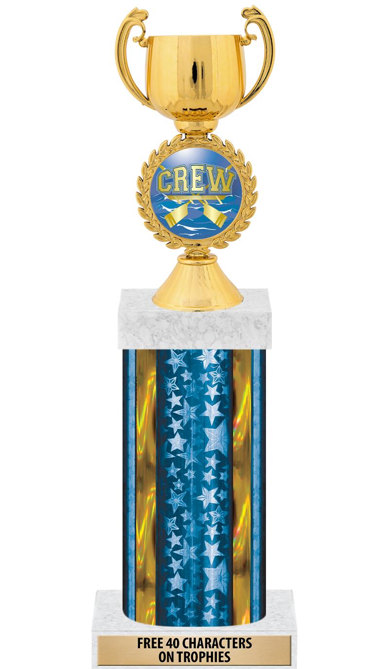 14"BLUE/GD-STARS-GD FIG/SQUARE