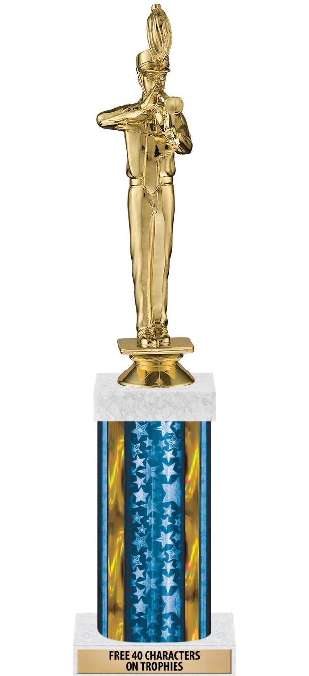 14"BLUE/GD-STARS-GD FIG/SQUARE