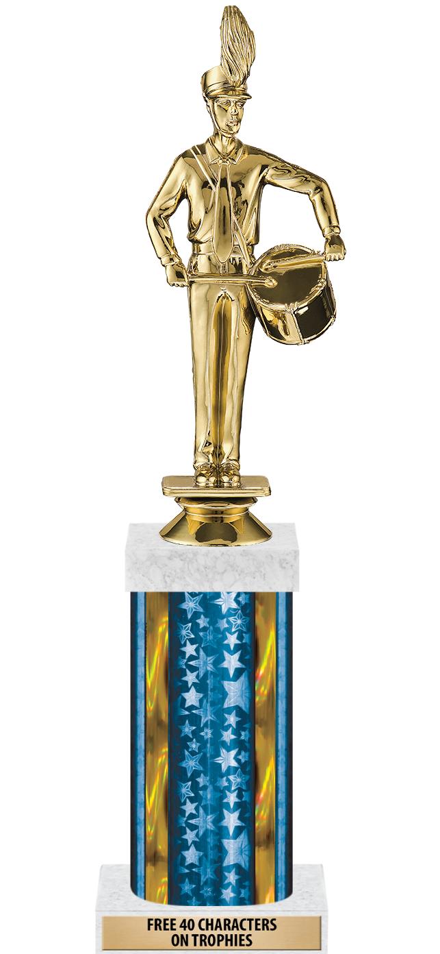 14"BLUE/GD-STARS-GD FIG/SQUARE