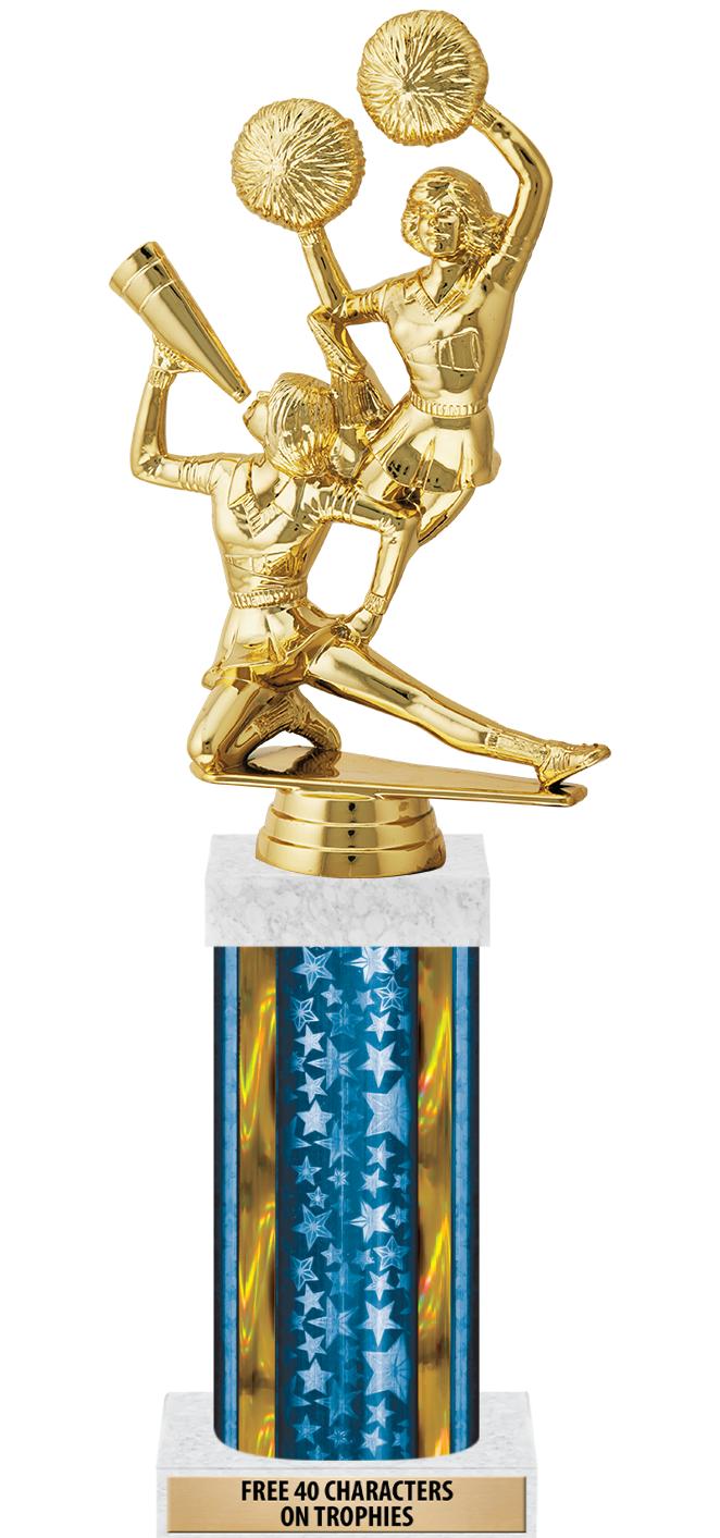 14"BLUE/GD-STARS-GD FIG/SQUARE