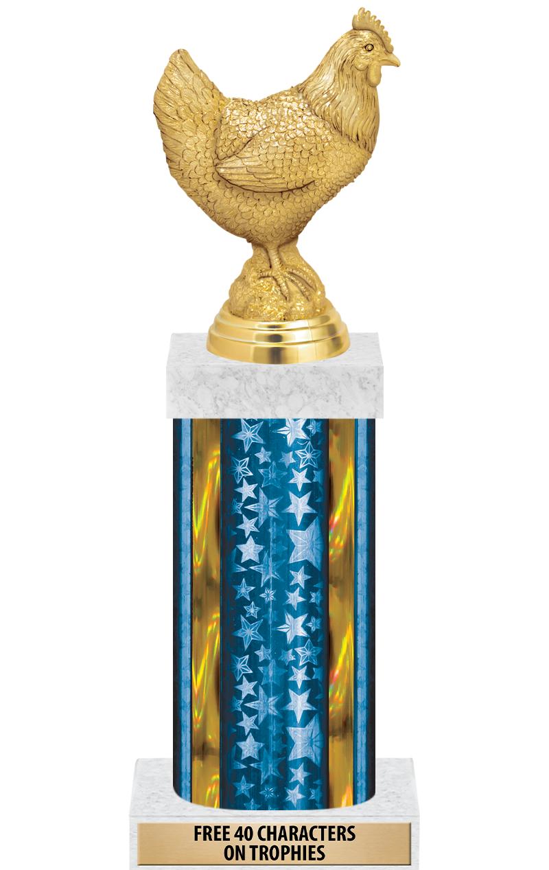 14"BLUE/GD-STARS-GD FIG/SQUARE