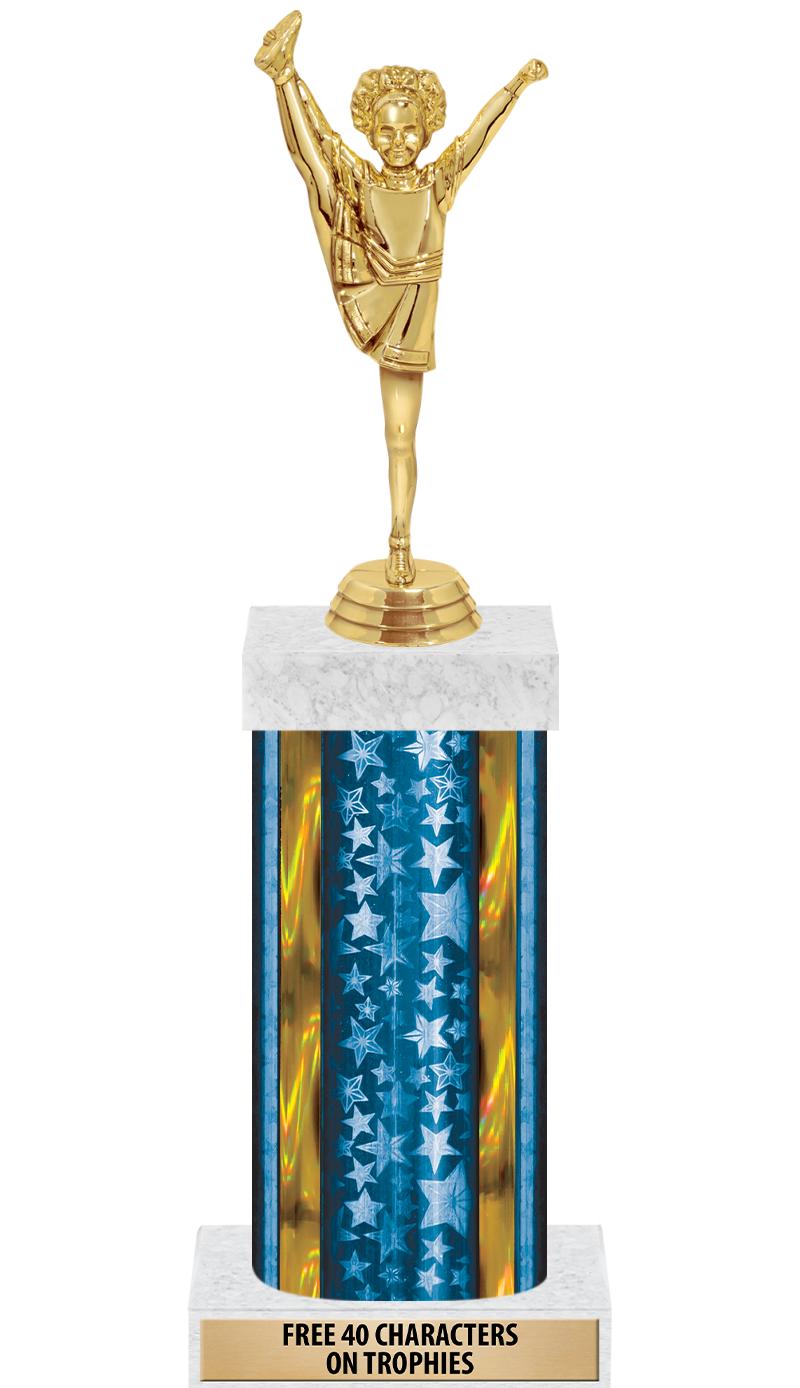 14"BLUE/GD-STARS-GD FIG/SQUARE