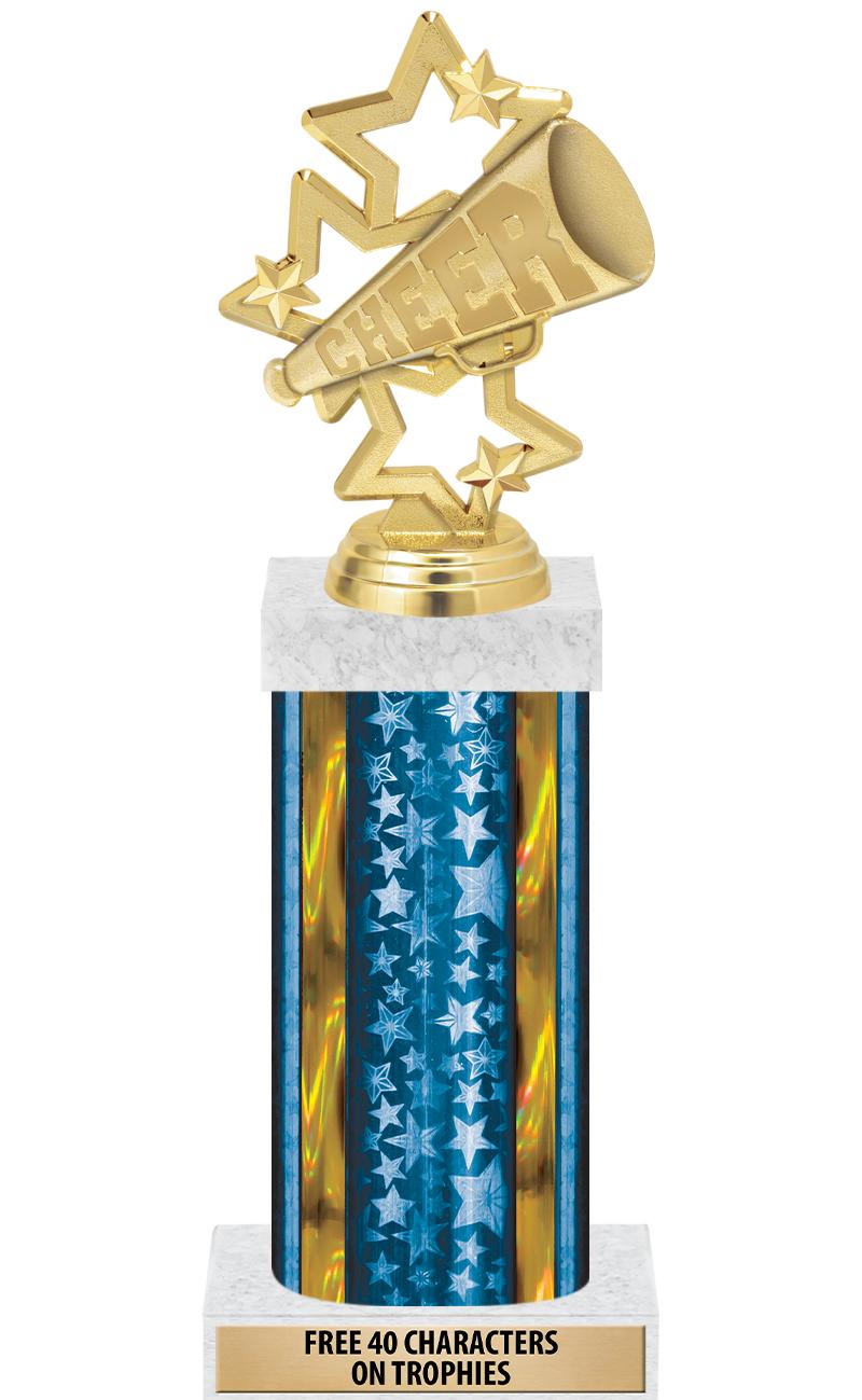 14"BLUE/GD-STARS-GD FIG/SQUARE