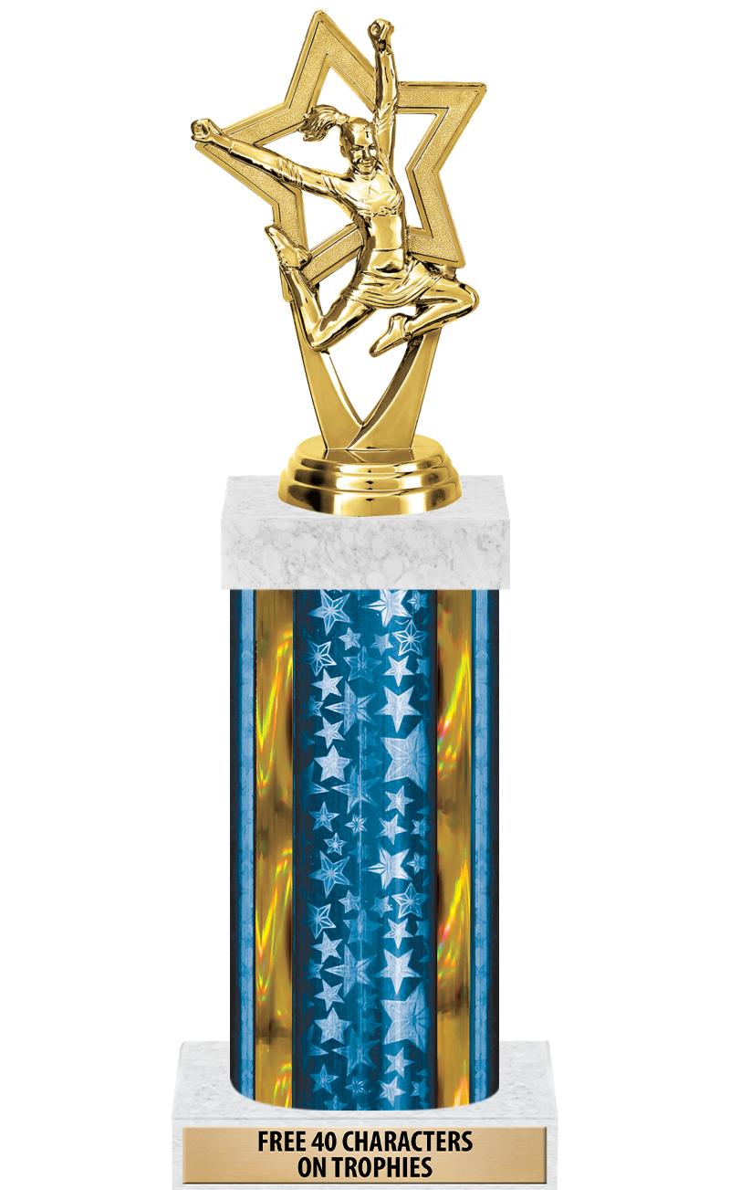 14"BLUE/GD-STARS-GD FIG/SQUARE