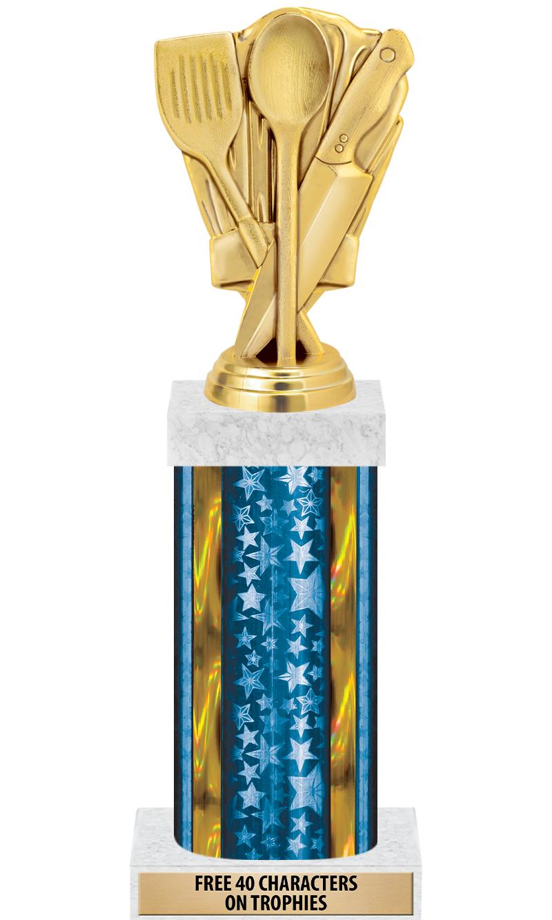 14"BLUE/GD-STARS-GD FIG/SQUARE