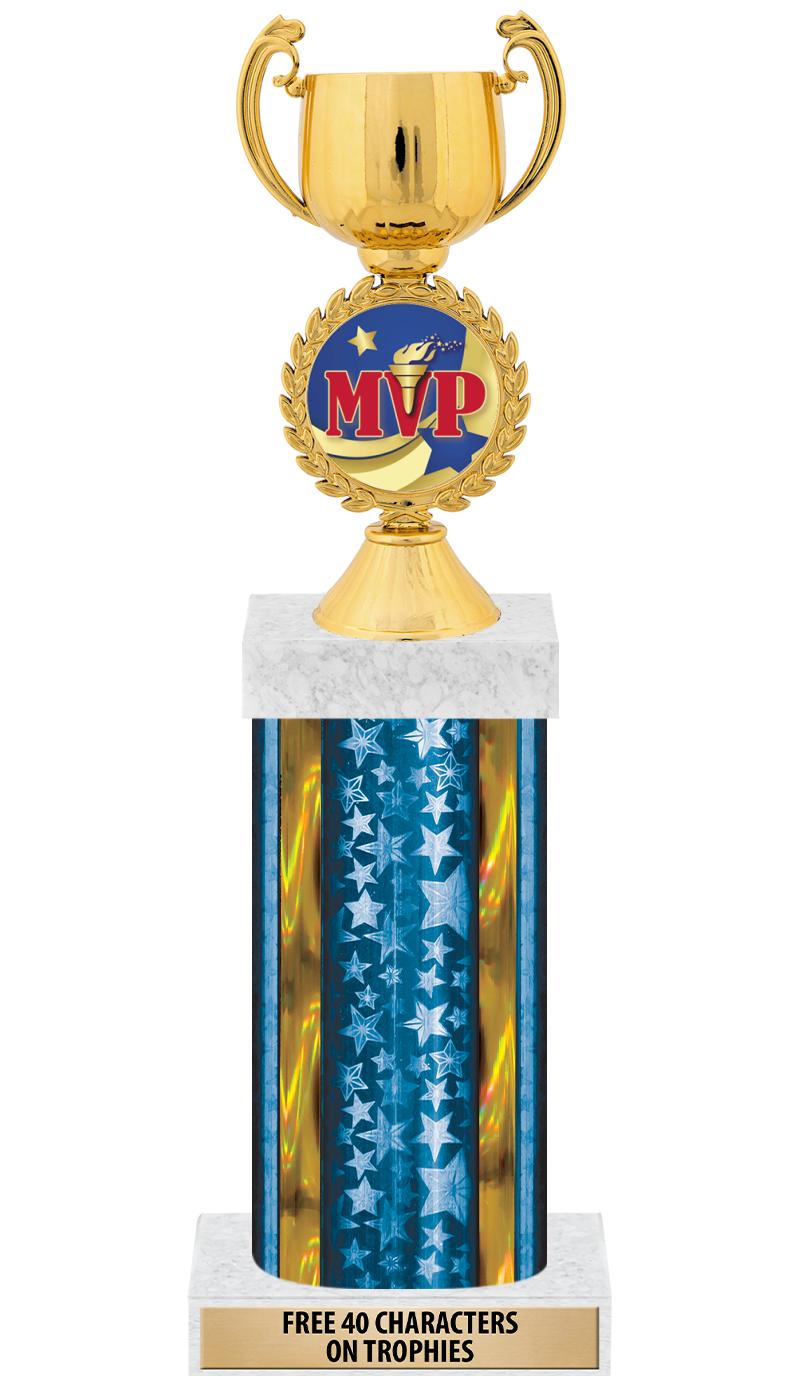 14"BLUE/GD-STARS-GD FIG/SQUARE