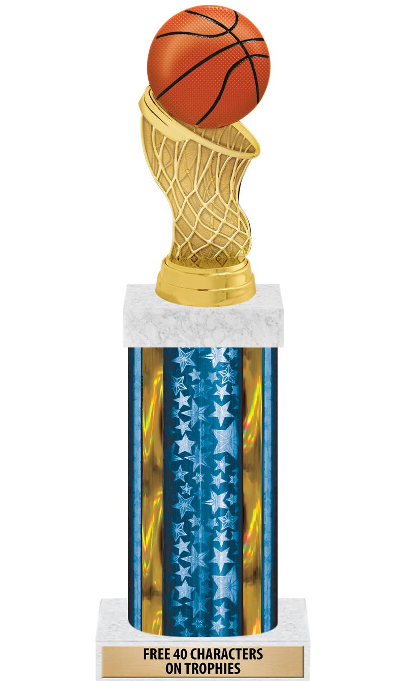 14"BLUE/GD-STARS-GD FIG/SQUARE