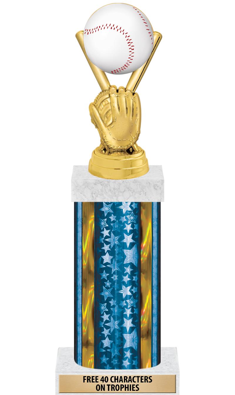 14"BLUE/GD-STARS-GD FIG/SQUARE