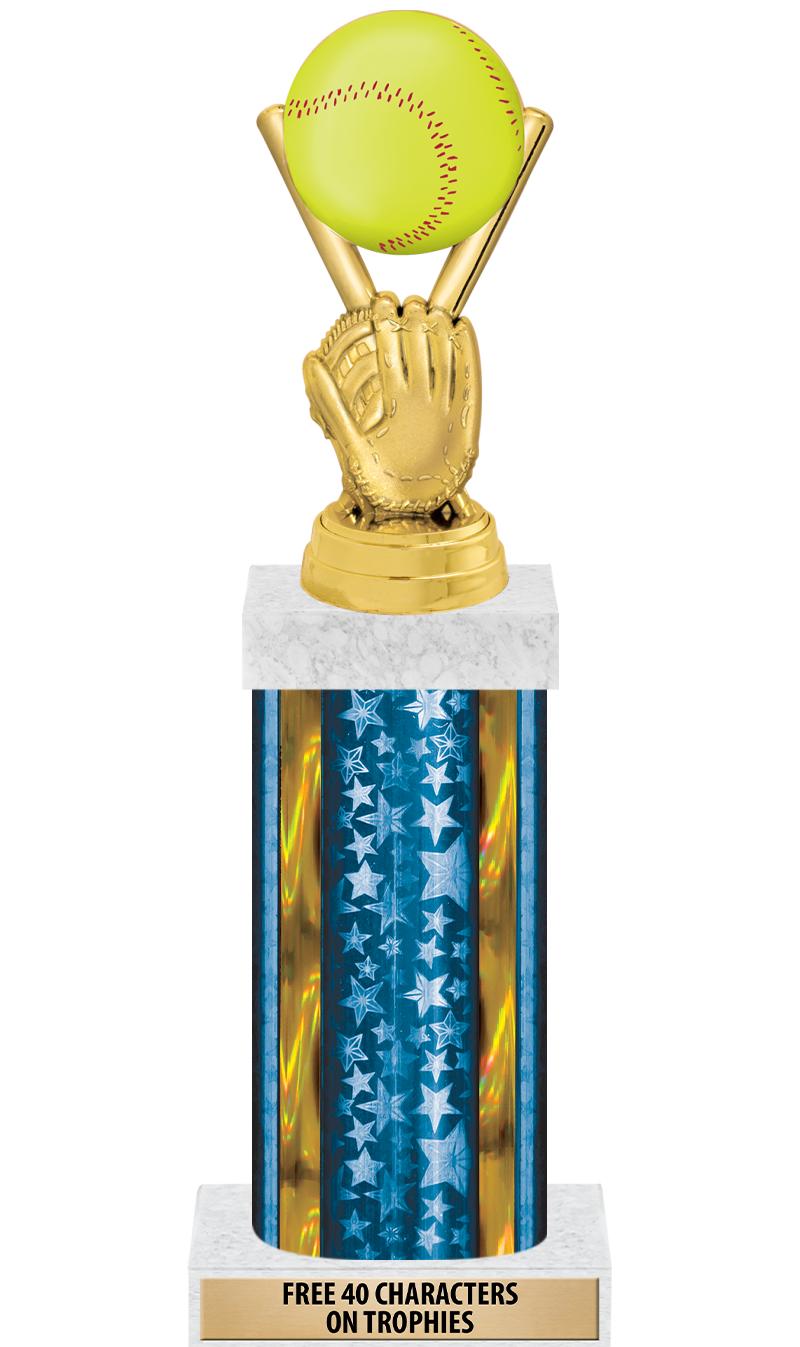 14"BLUE/GD-STARS-GD FIG/SQUARE