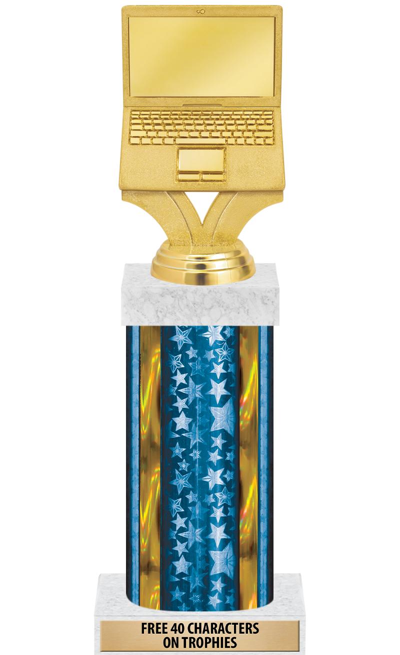 14"BLUE/GD-STARS-GD FIG/SQUARE