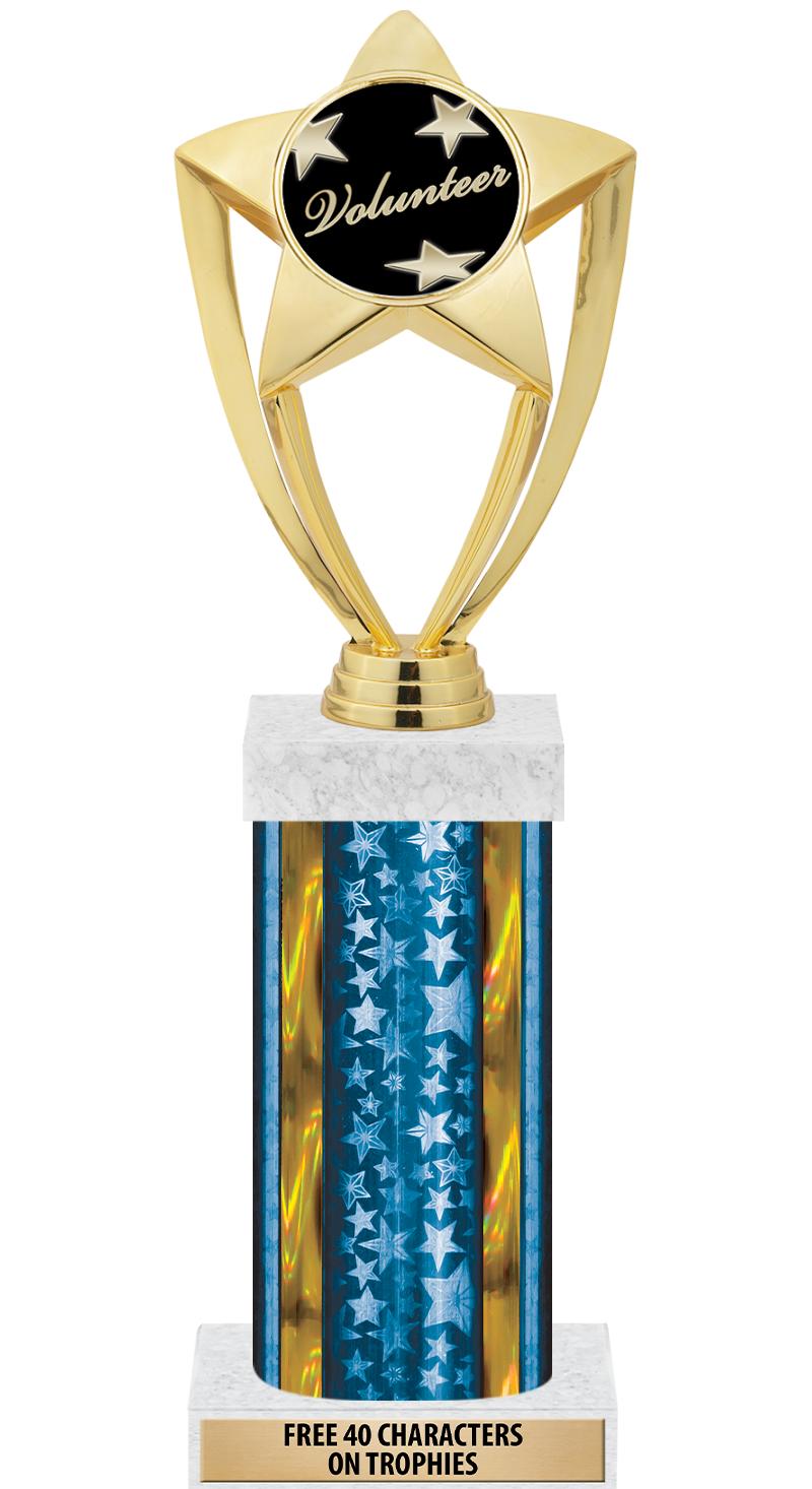 14"BLUE/GD-STARS-GD FIG/SQUARE