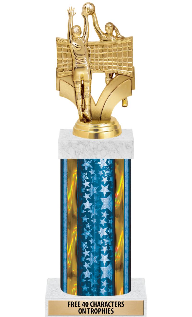 14"BLUE/GD-STARS-GD FIG/SQUARE