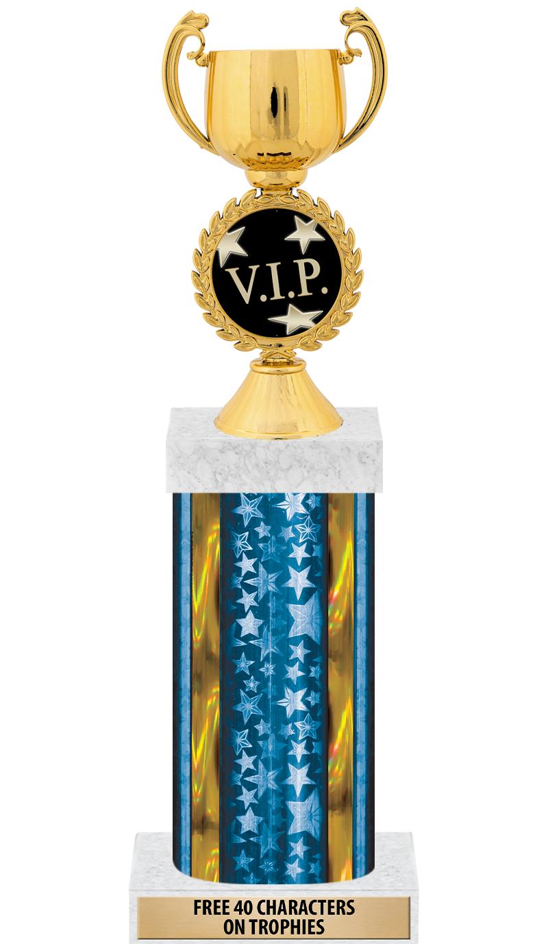 14"BLUE/GD-STARS-GD FIG/SQUARE