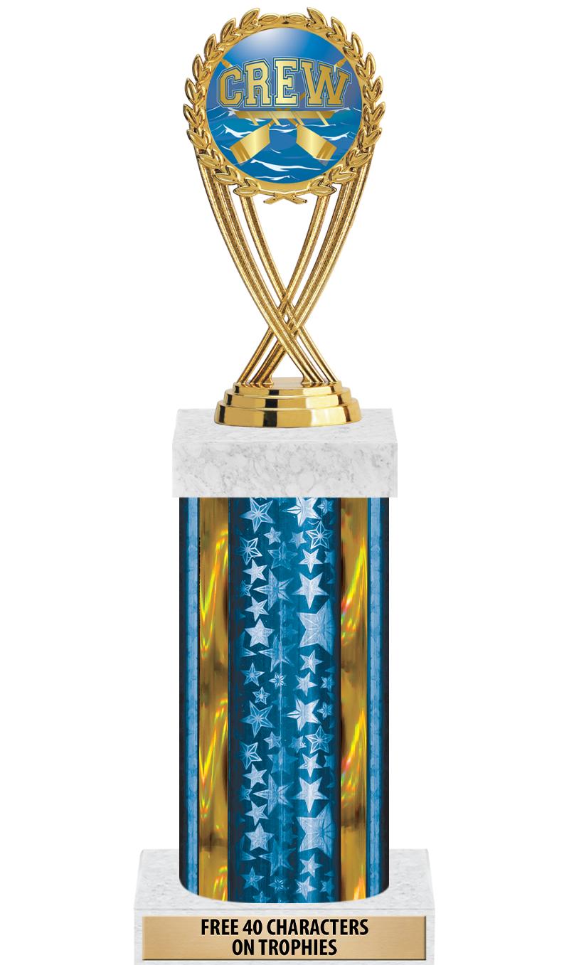 14"BLUE/GD-STARS-GD FIG/SQUARE