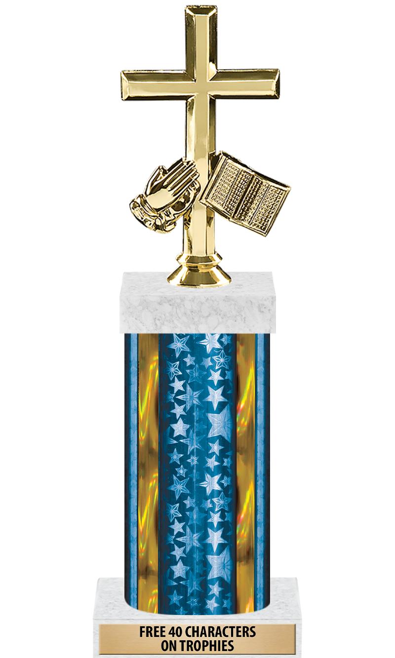 14"BLUE/GD-STARS-GD FIG/SQUARE