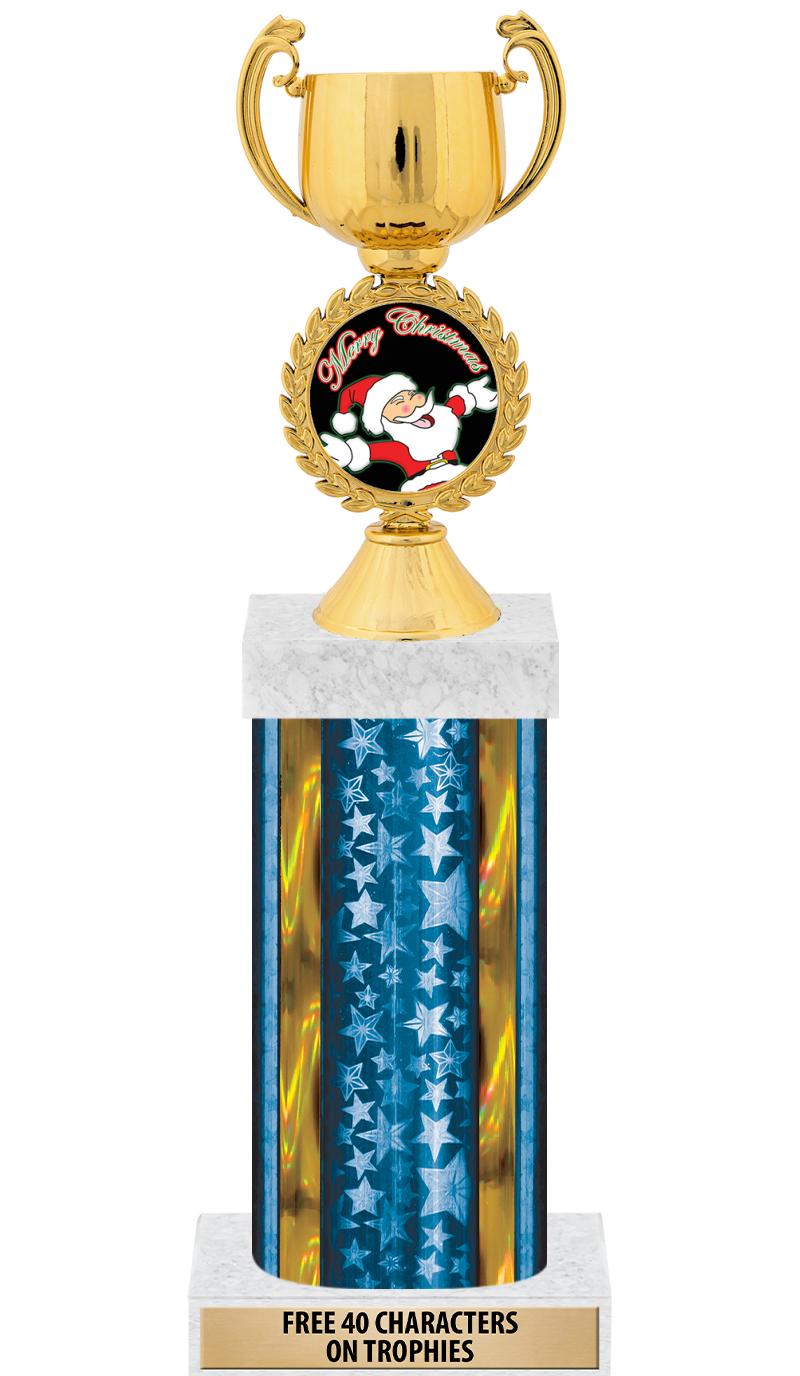 14"BLUE/GD-STARS-GD FIG/SQUARE