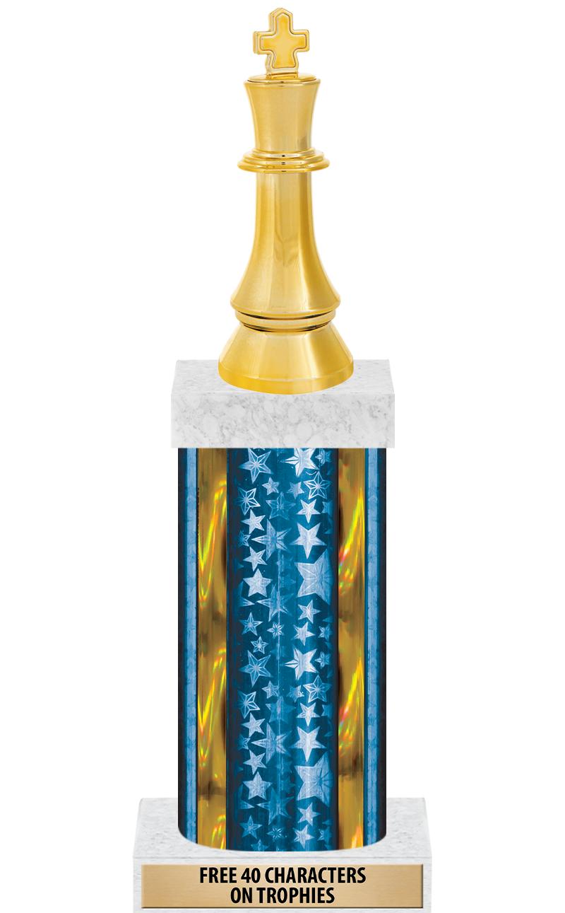 14"BLUE/GD-STARS-GD FIG/SQUARE