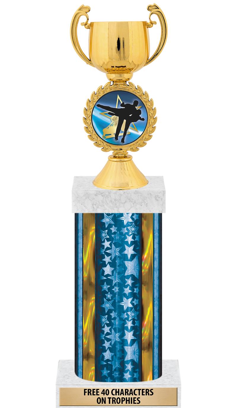 14"BLUE/GD-STARS-GD FIG/SQUARE