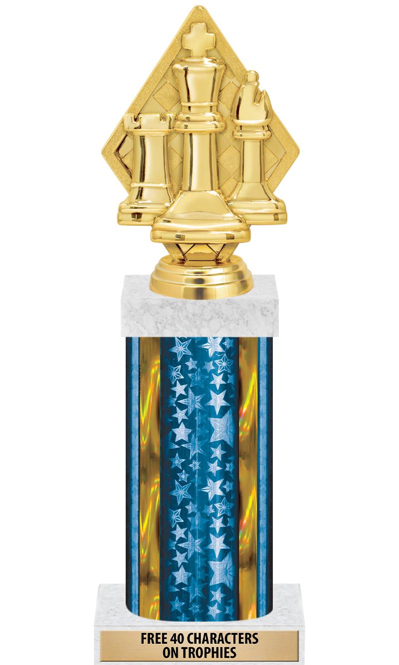 14"BLUE/GD-STARS-GD FIG/SQUARE