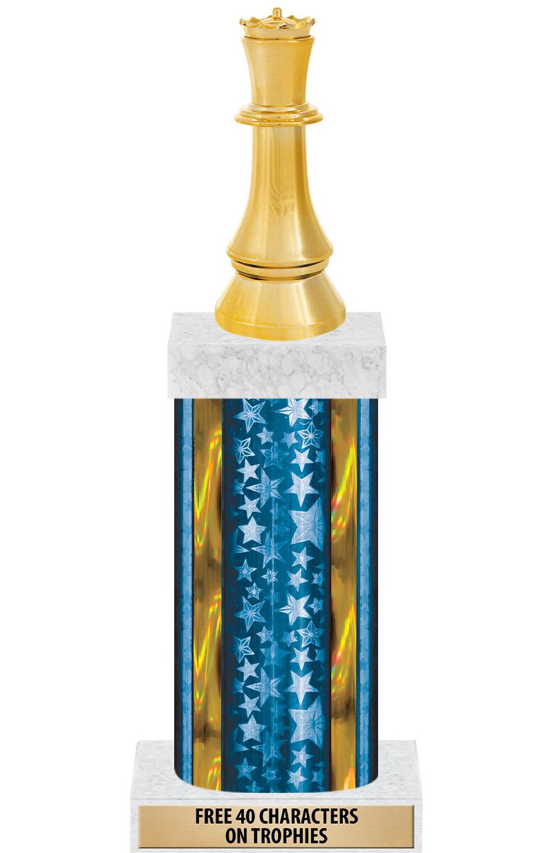 14"BLUE/GD-STARS-GD FIG/SQUARE