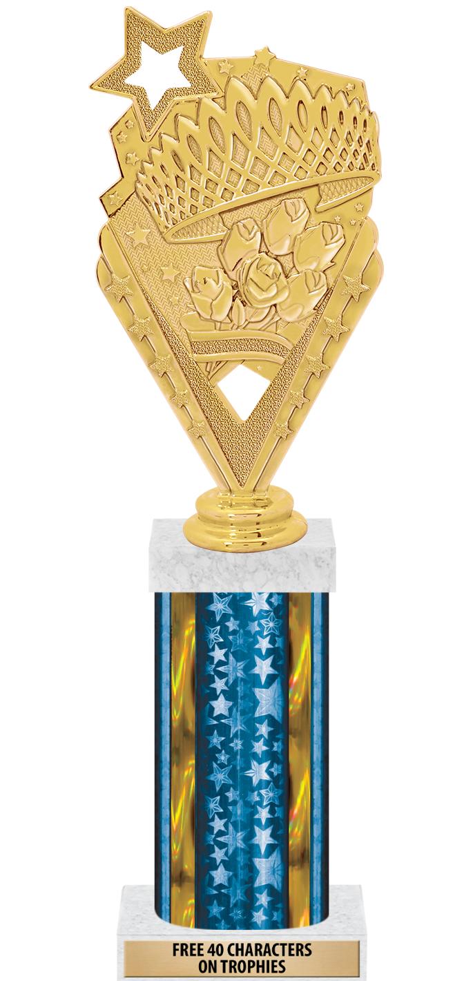 14"BLUE/GD-STARS-GD FIG/SQUARE