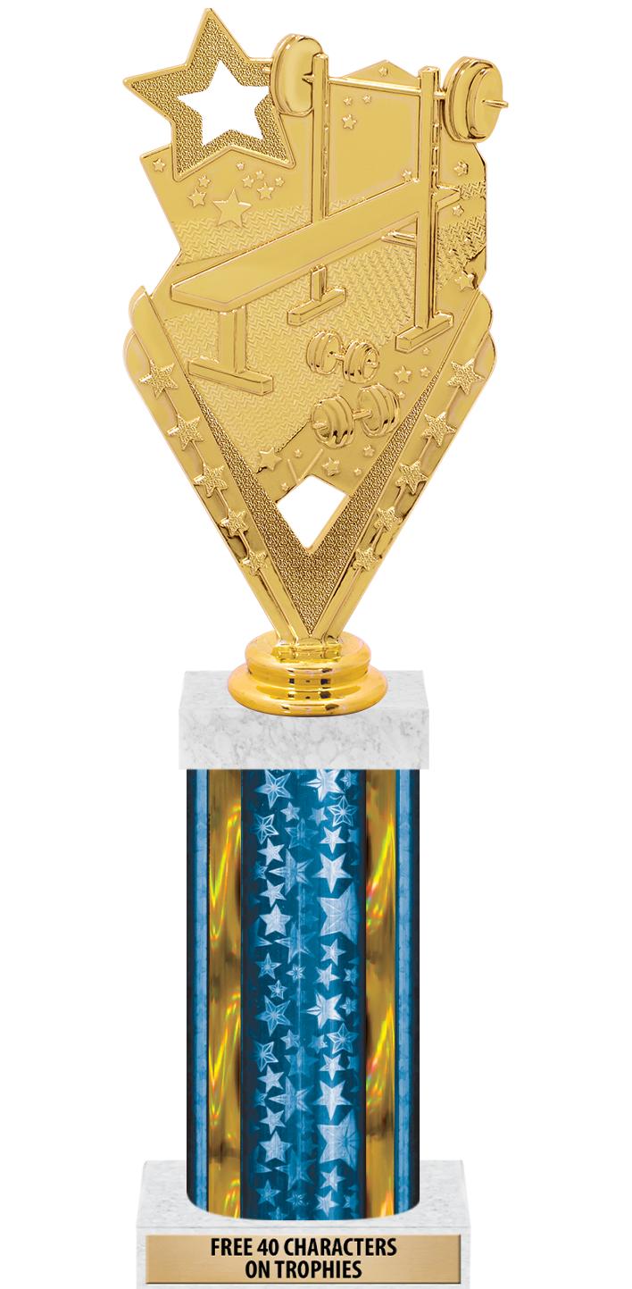 14"BLUE/GD-STARS-GD FIG/SQUARE