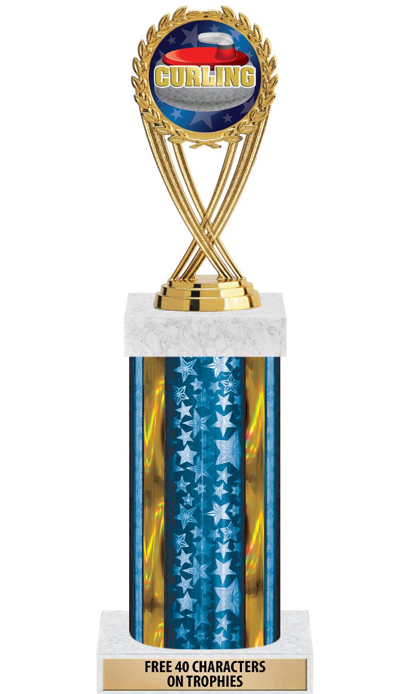 14"BLUE/GD-STARS-GD FIG/SQUARE