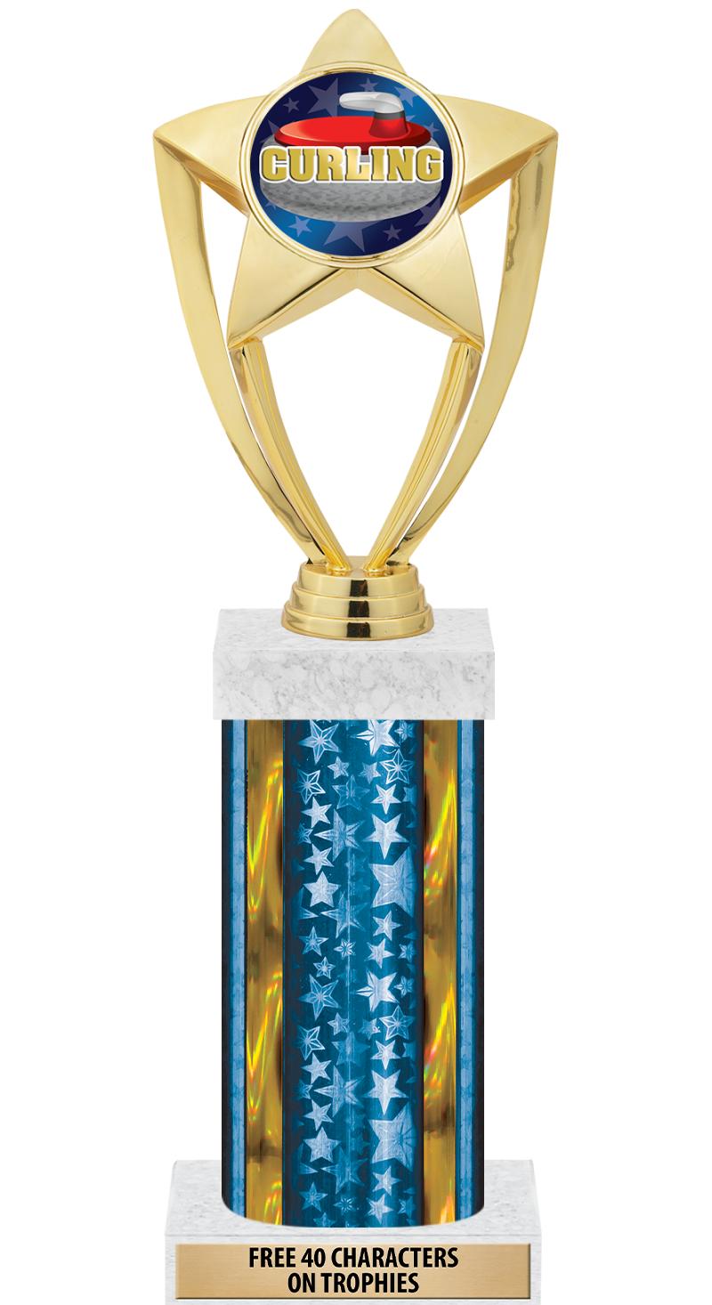 14"BLUE/GD-STARS-GD FIG/SQUARE