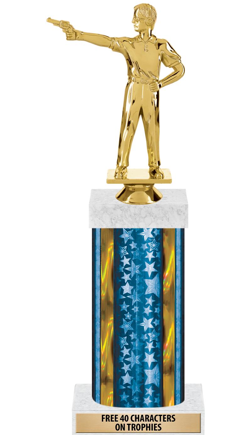 14"BLUE/GD-STARS-GD FIG/SQUARE