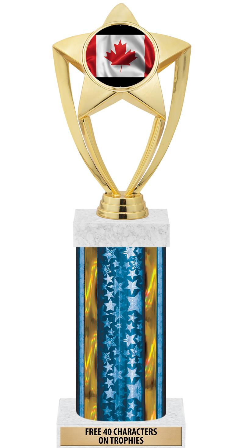 14"BLUE/GD-STARS-GD FIG/SQUARE